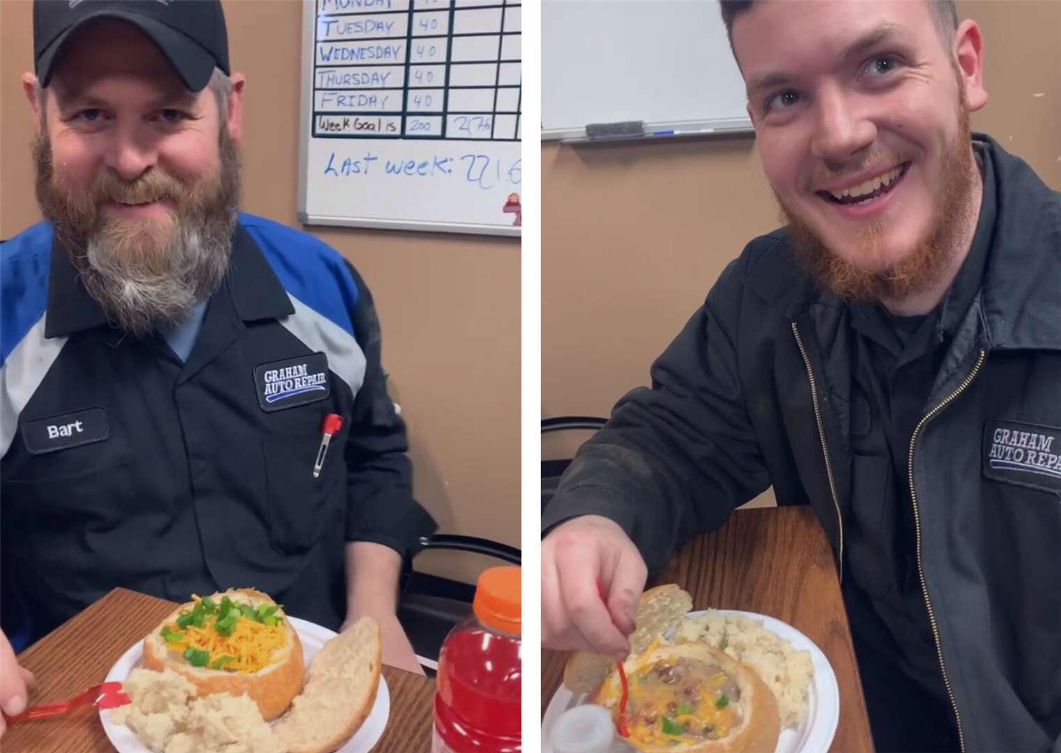 Graham Auto Repair Team Lunch Soup Bread Bowls